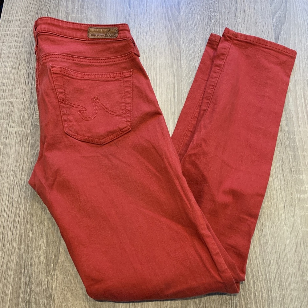 AG cropped red jeans